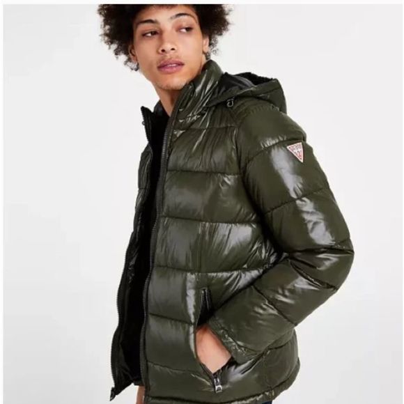 Guess Other - GUESS Men's Down Hooded Puffer Jacket Size L New with Tag